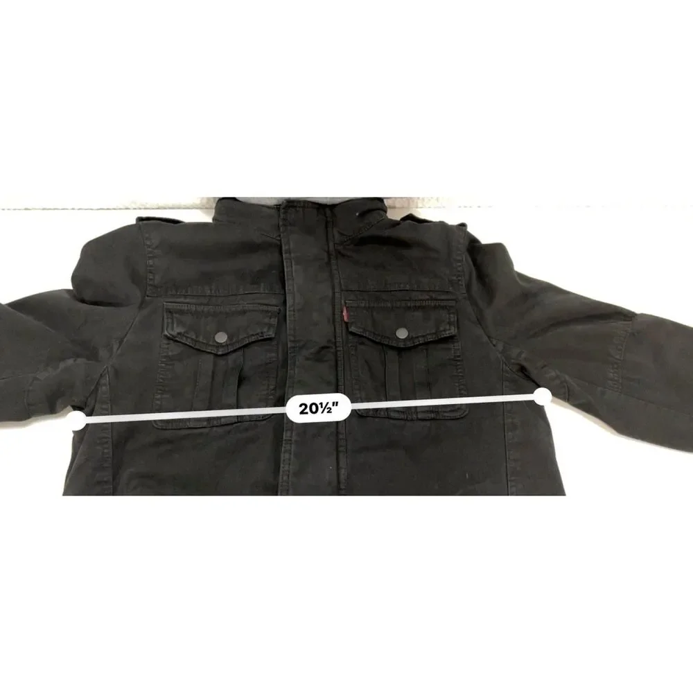 Levi Strauss Washed Cotton Hooded Military Jacket. Size S.